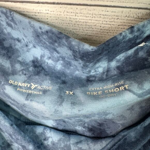 Old Navy Womens size 3X Powerchill Extra High Rise Bike Short Go Dry Tie Dye - Picture 6 of 7